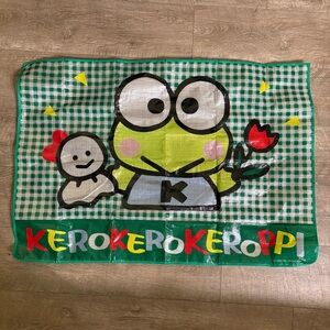 Vintage Sanrio Keroppi Hello Kitty Picnic Mat Banner Rare 1991 Made in Japan